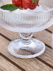 Dibor Set of 4 Clear Bevelled Footed Dessert Bowls - Image 4 of 5