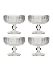 Dibor Set of 4 Clear Bevelled Footed Dessert Bowls - Image 5 of 5