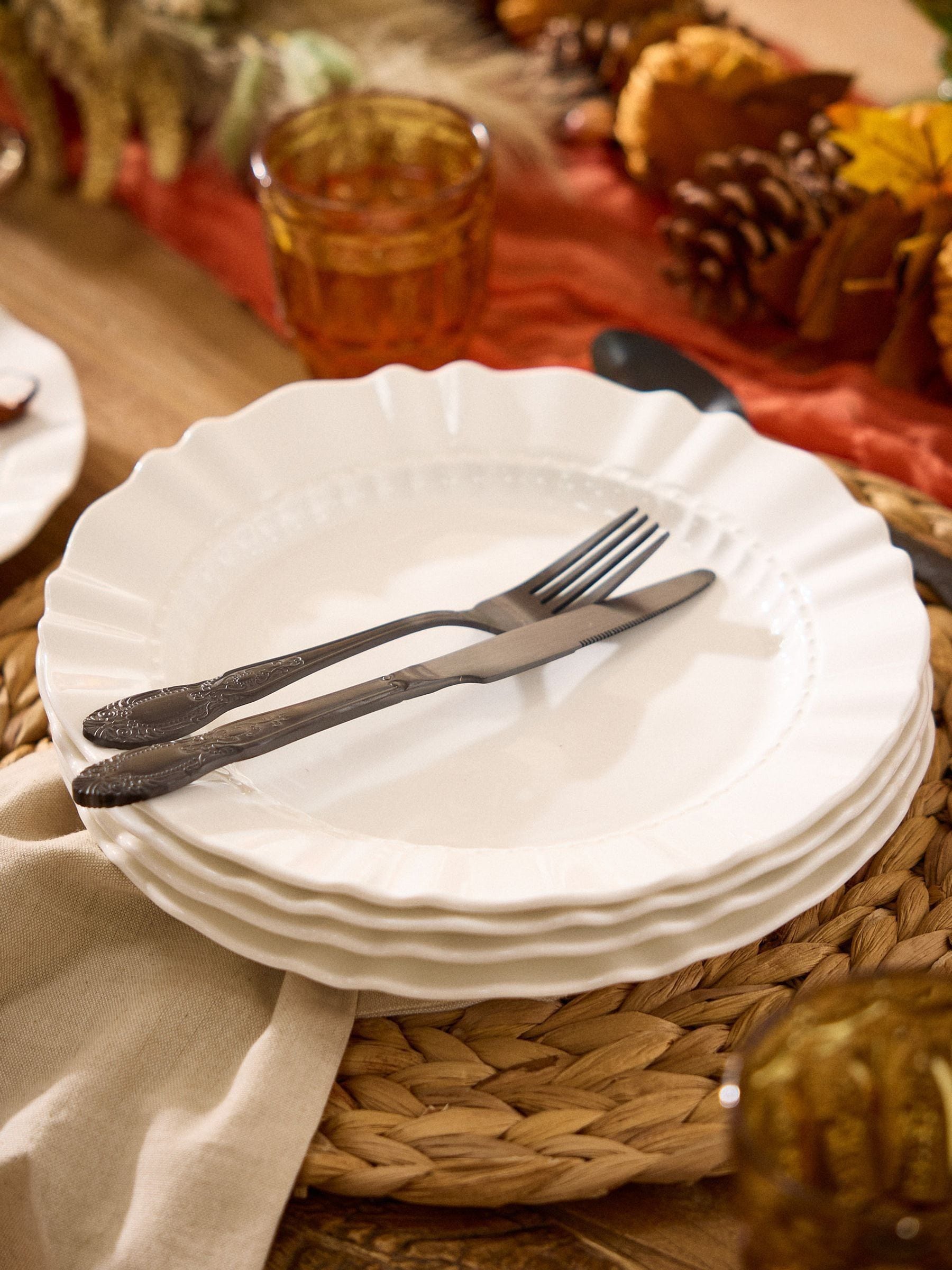 B&Q -  Set Of 4 Luxury Palais Royal White Dinner Plates Dia. 26.3Cm - Image 4