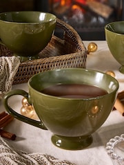 Dibor Set of 2 Green Footed XL Mugs - Image 6 of 10