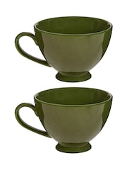 Dibor Set of 2 Green Footed XL Mugs - Image 7 of 10