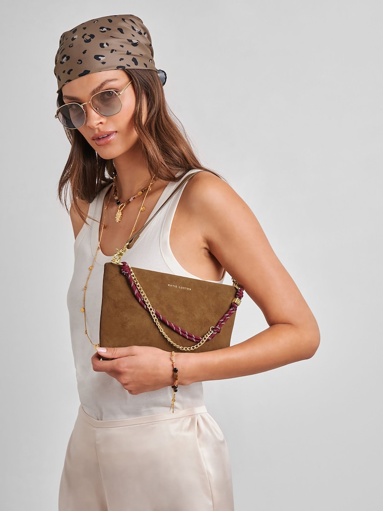 Katie Loxton Caramel Suedette Cord Small Shoulder Bag - Image 1 of 5