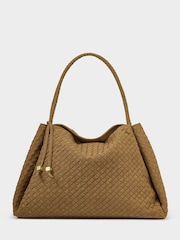 Katie Loxton Light Caramel Oyster Nova Hand Woven Large Shoulder Bag - Image 2 of 5