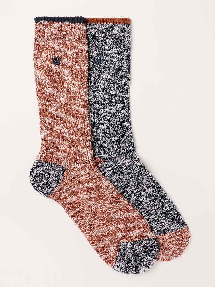 FatFace Orange 2 Pairs of Boot Socks - Image 1 of 3