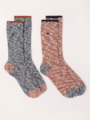 FatFace Orange 2 Pairs of Boot Socks - Image 2 of 3
