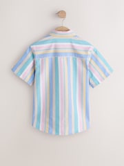 Multi Pastel Short Sleeve Stripe Shirt (3-16yrs) - Image 2 of 4