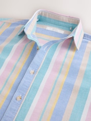 Multi Pastel Short Sleeve Stripe Shirt (3-16yrs) - Image 3 of 4