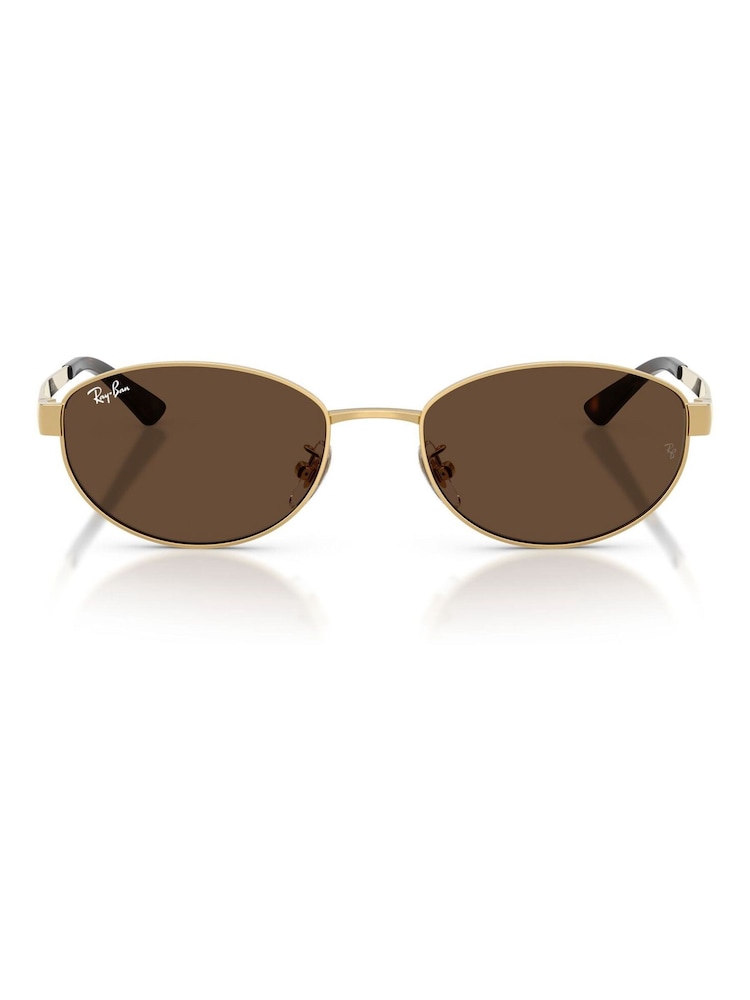 Bruin - Ray-Ban 0Rb3774D Oval Sunglasses - Afbeelding 1 van 5