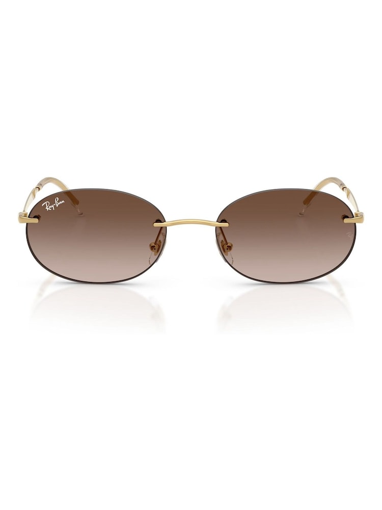 Ray-Ban Gold 0Rb3767 Oval Sunglasses - Image 1 of 5 Ray-Ban Gold 0Rb3767 Oval Sunglasses - Image 1 of 5