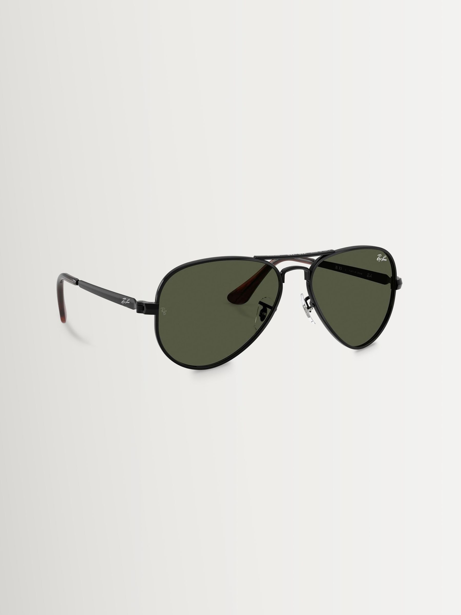 Ray-Ban Sunglasses RB3925 AVIATOR MAX 002/31 Polished Black w/ Dark Green 62 mm - Image 5