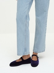 The Set Premium Velvet Mary Janes Shoes Navy - Image 3 of 7