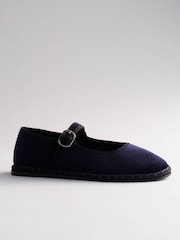 The Set Premium Velvet Mary Janes Shoes Navy - Image 4 of 7