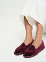 The Set Premium Velvet Loafers Burgundy Red - Image 1 of 6