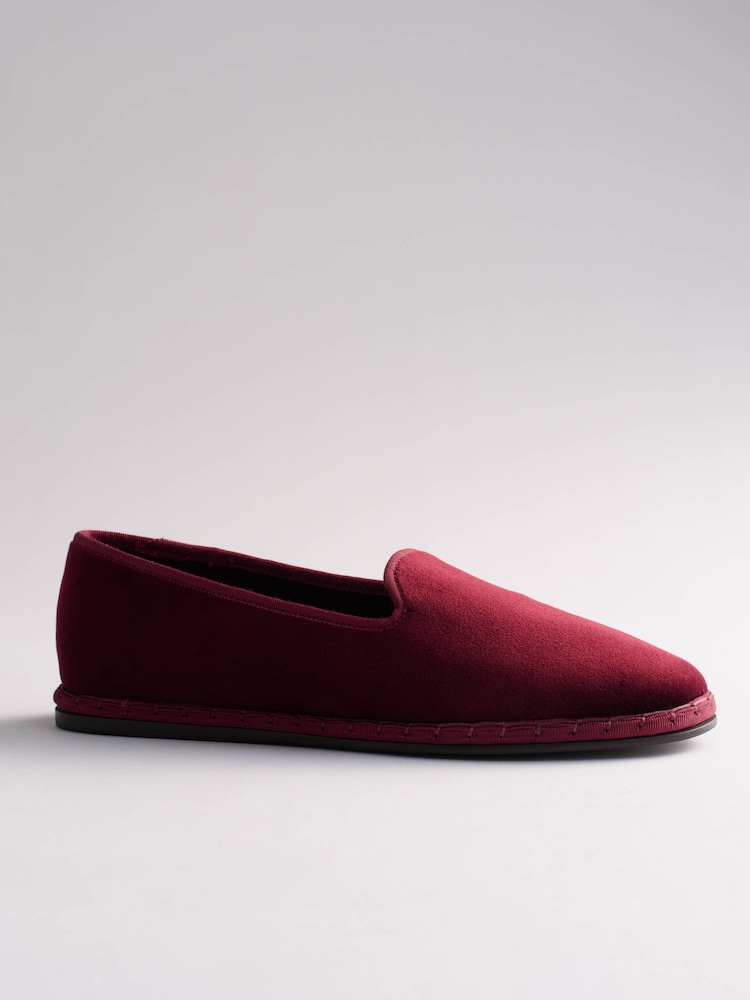 The Set Premium Velvet Loafers Burgundy Red - Image 2 of 6 The Set Premium Velvet Loafers Burgundy Red - Image 2 of 6