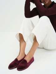 The Set Premium Velvet Loafers Burgundy Red - Image 3 of 6