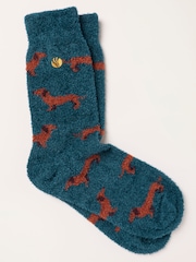 FatFace Teal Blue Cosy Dog Socks - Image 1 of 2