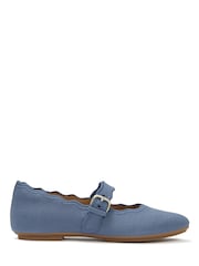 Blau - FitFlop Delicato Wave-Edge Canvas Mary Jane Shoes - Bild 2 von 5