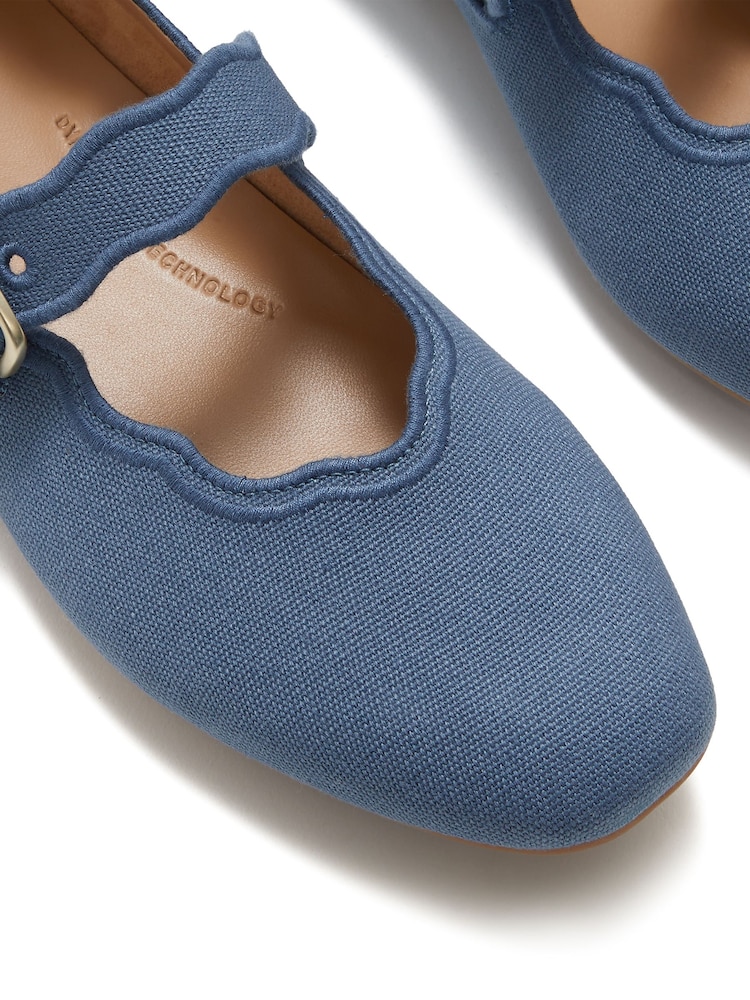 Blau - FitFlop Delicato Wave-Edge Canvas Mary Jane Shoes - Bild 5 von 5