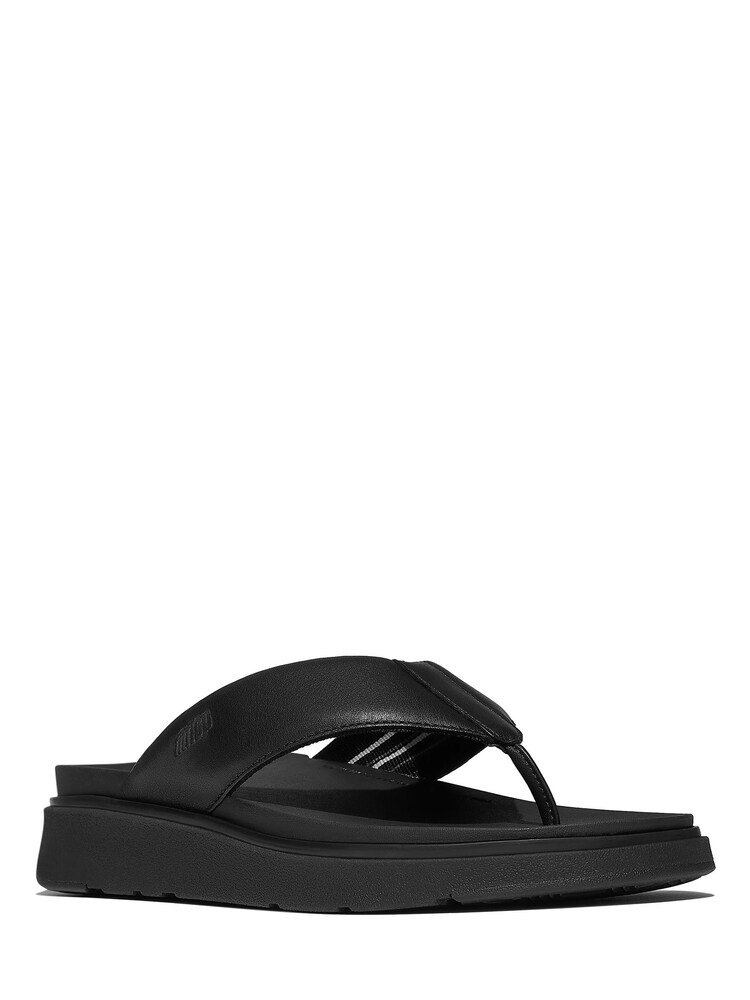 FitFlop Black Gen-FF Leather Flip-Flops - Image 2 of 4