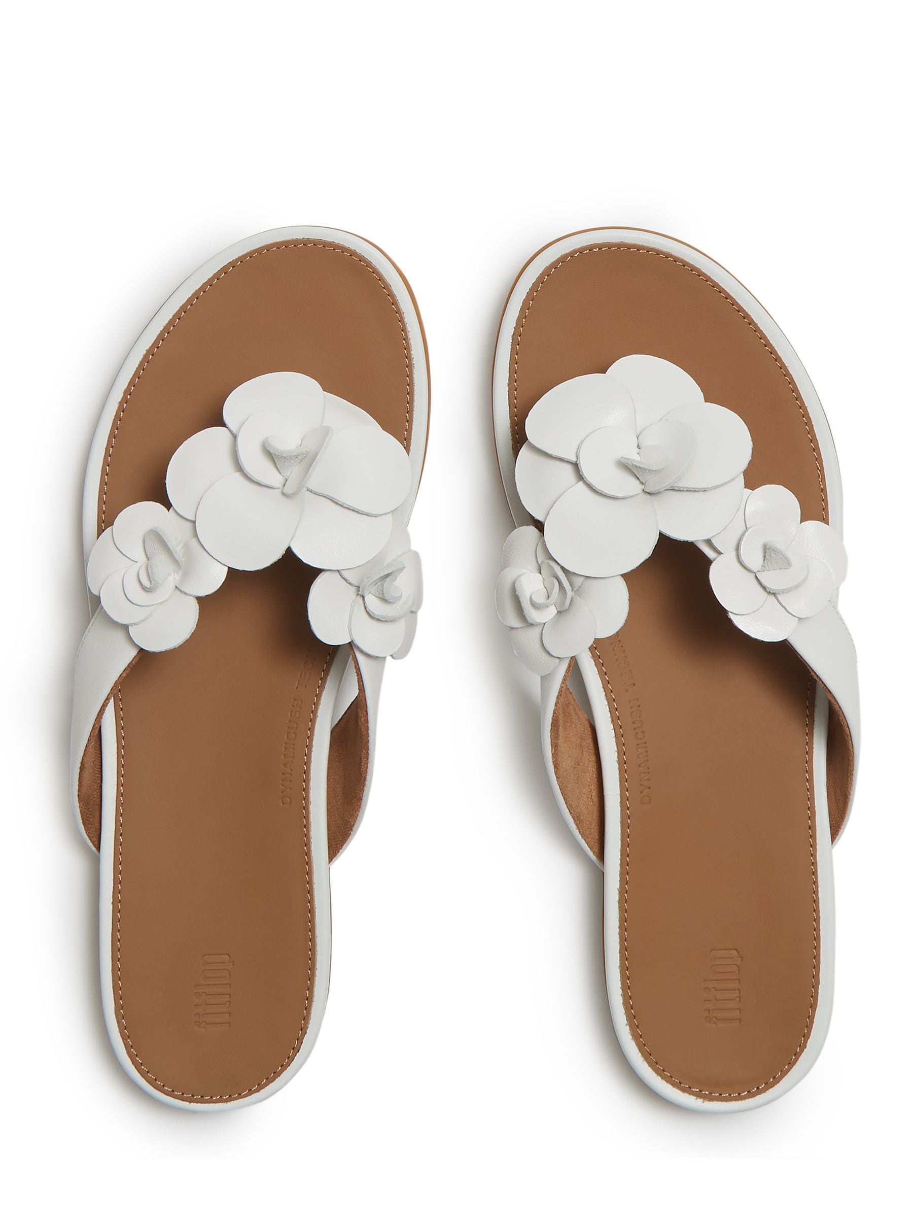 Buy FitFlop White Gracie Flower Leather Flip-Flops from the Next