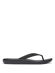 Μαύρο - FitFlop Iqushion Textured-Strap Flip Flops - Εικόνα 1 από 4