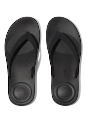 Μαύρο - FitFlop Iqushion Textured-Strap Flip Flops - Εικόνα 3 από 4