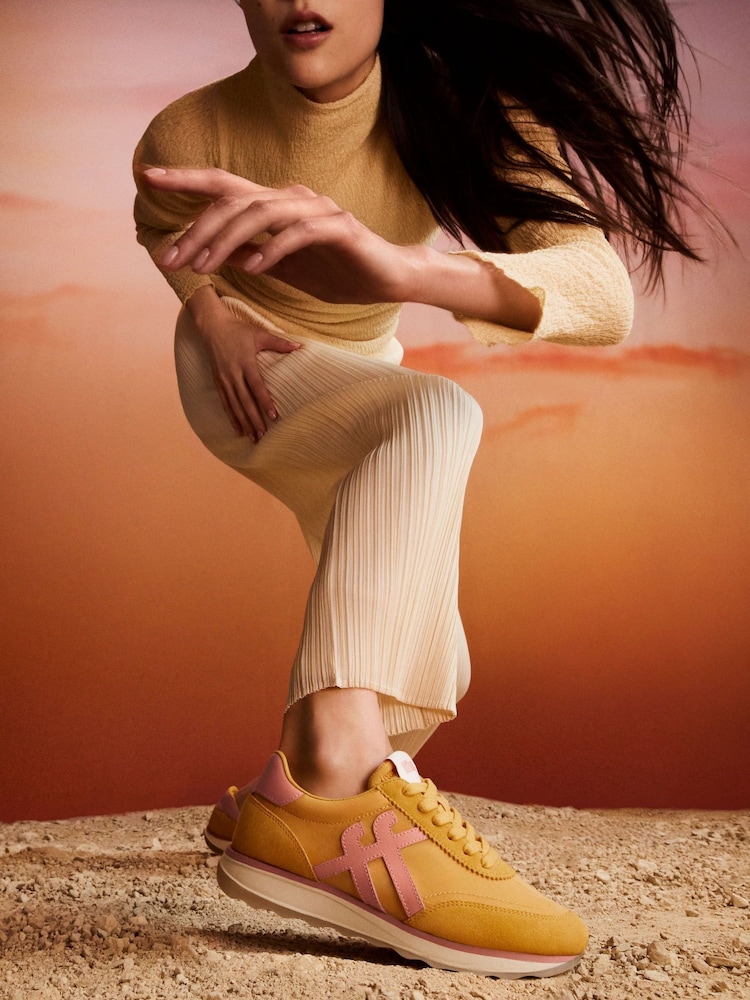FitFlop Yellow Retro-Q Sneakers - Image 1 of 5