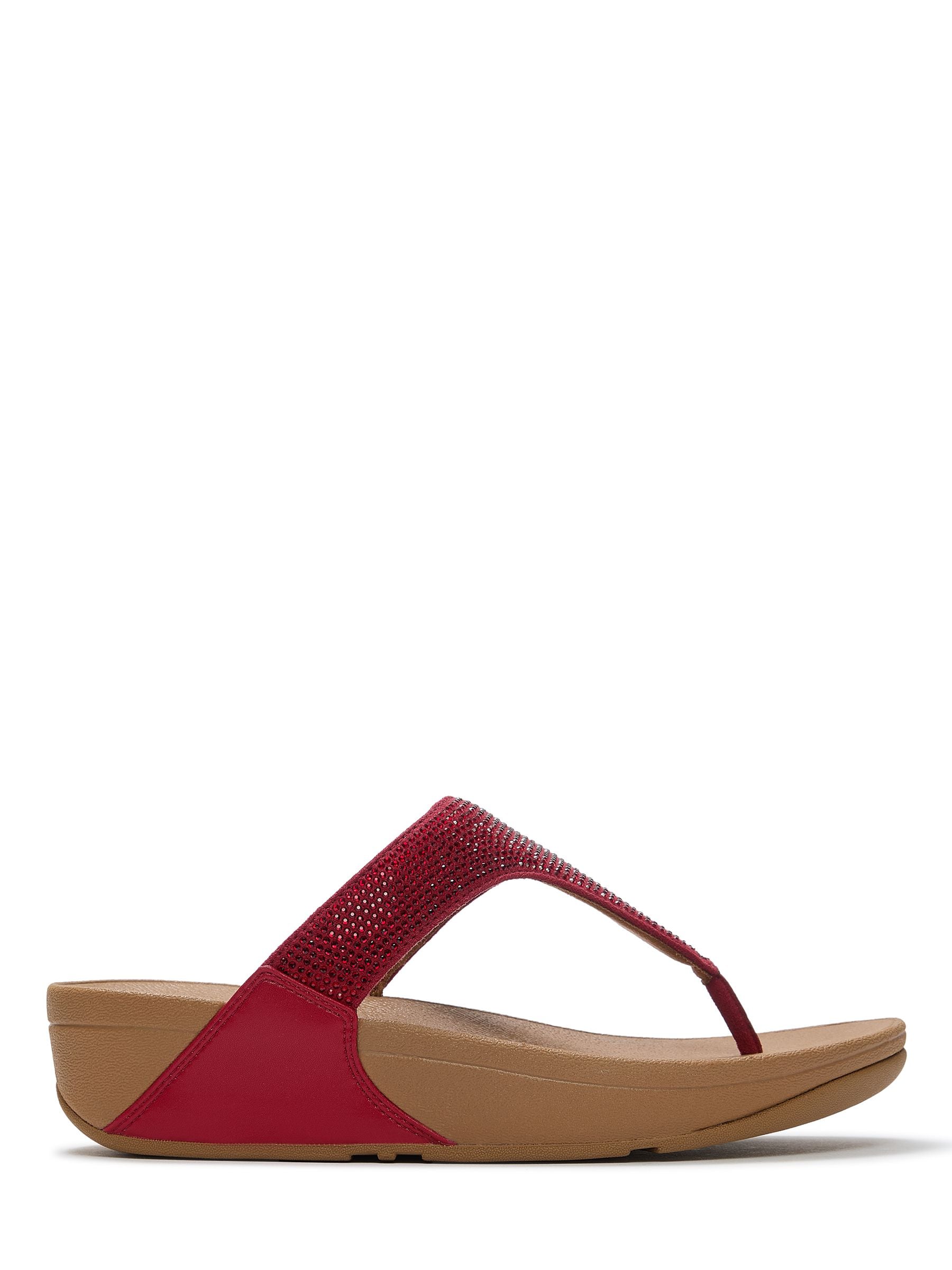 Buy FitFlop Red Lulu Crystal Embellished Toe-Post Sandals from