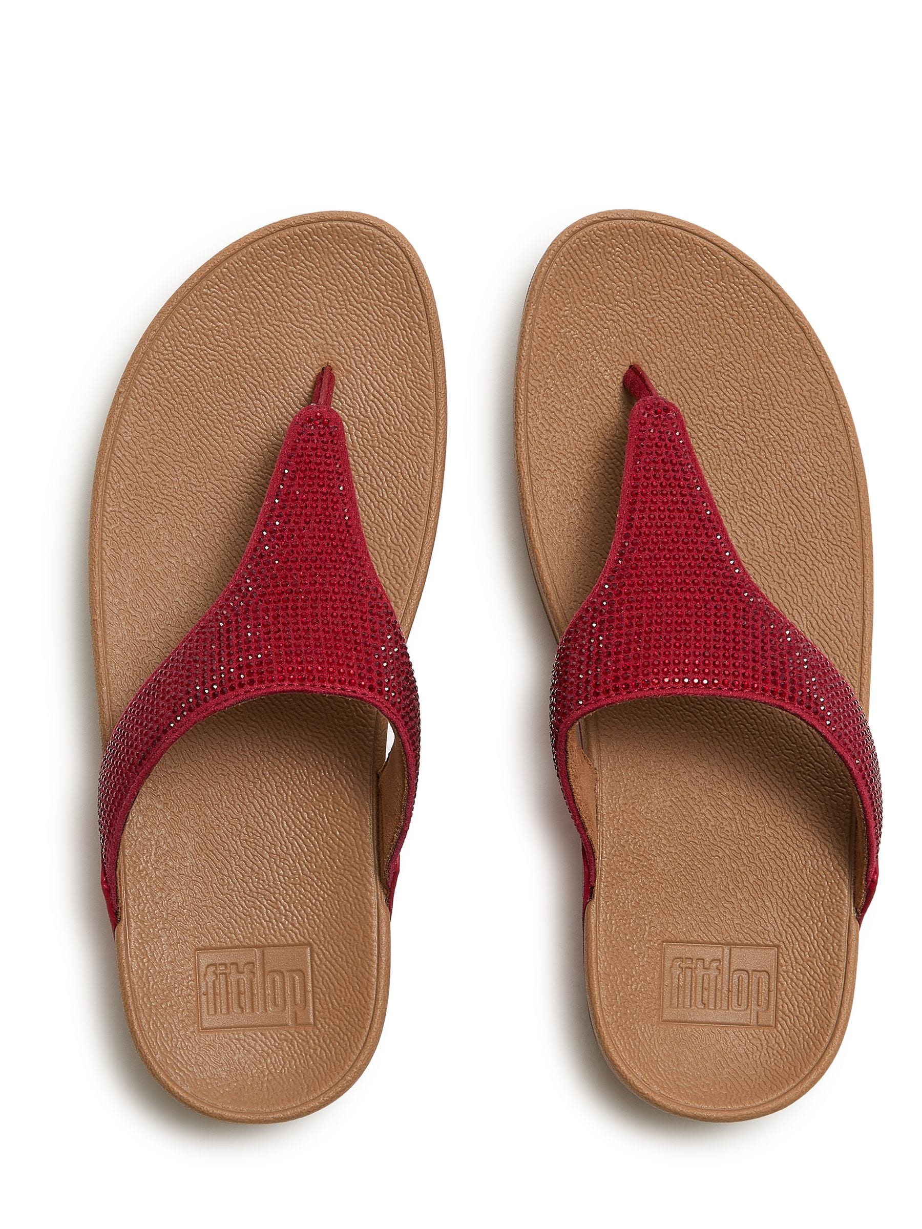 Buy FitFlop Red Lulu Crystal Embellished Toe-Post Sandals from