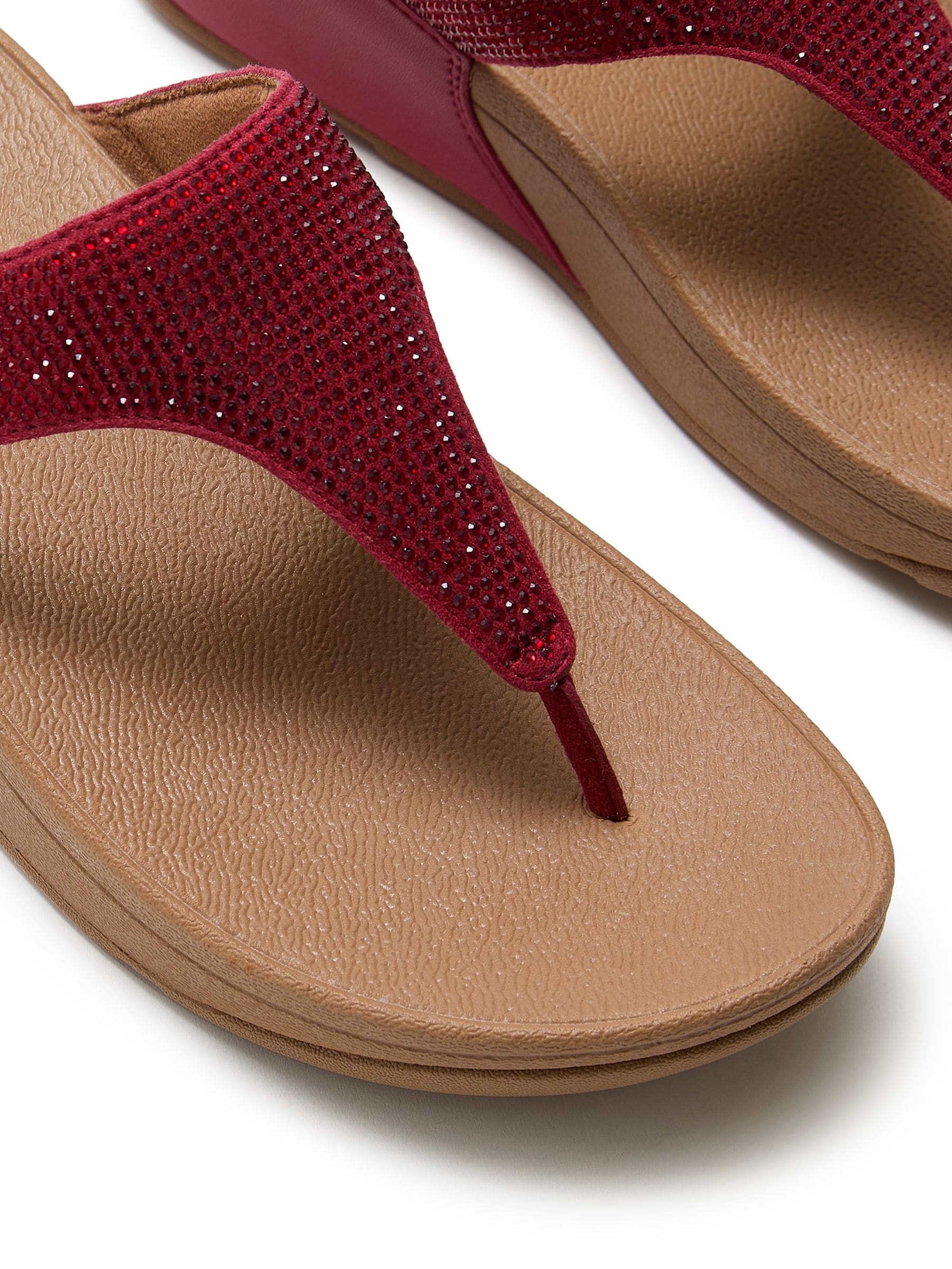 Buy FitFlop Red Lulu Crystal Embellished Toe-Post Sandals from