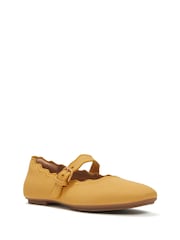 FitFlop Yellow Delicato Wave-Edge Canvas Mary Janes Shoes - Image 3 of 5