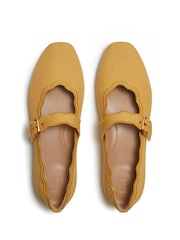 FitFlop Yellow Delicato Wave-Edge Canvas Mary Janes Shoes - Image 4 of 5