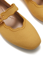 FitFlop Yellow Delicato Wave-Edge Canvas Mary Janes Shoes - Image 5 of 5