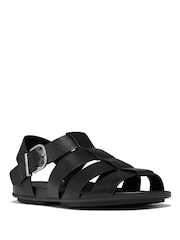 FitFlop Black Gracie Leather Fisherman Sandals - Image 3 of 5