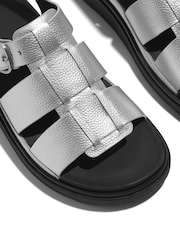 FitFlop Silver Gen-FF Tumbled Leather Fisherman Sandals - Image 4 of 5