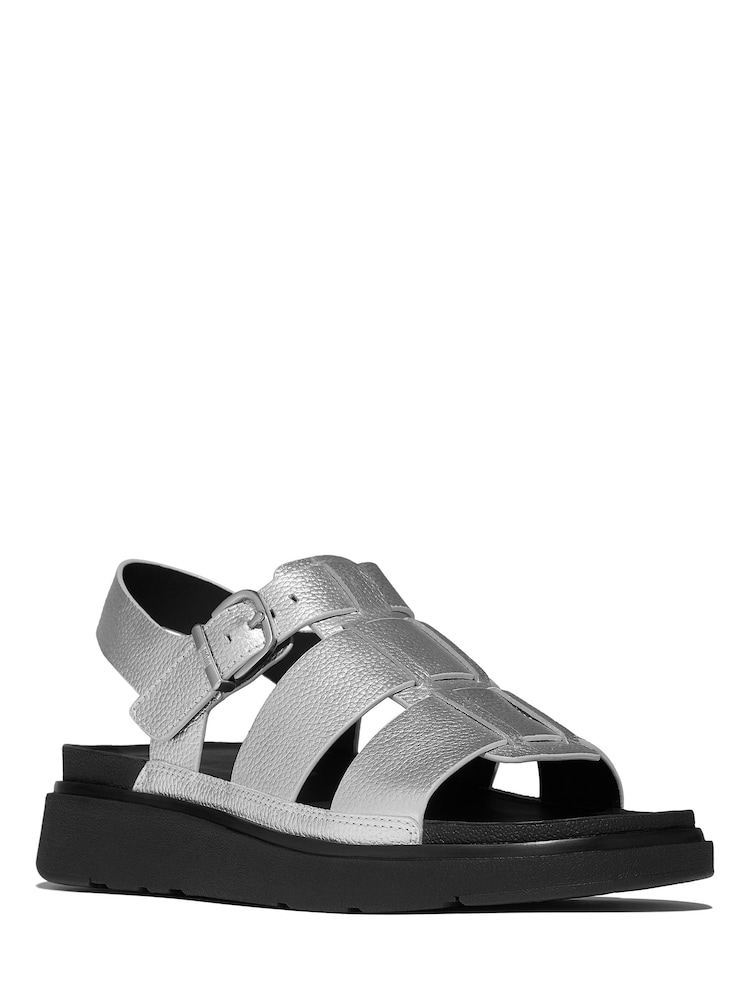 FitFlop Silver Gen-FF Tumbled Leather Fisherman Sandals - Image 5 of 5