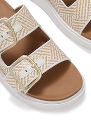 Alb - FitFlop Gen-FF Buckle Graphic Weave Two Bar Slides - Imaginea 5 din 5
