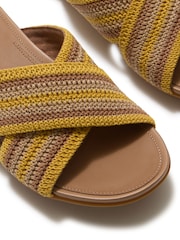Galben - FitFlop Gracie Stripe-Webbing Cross Slides - Imaginea 4 din 4