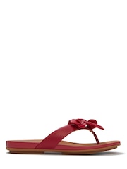 FitFlop Red Gracie Flower Leather Flip-Flops - Image 2 of 2