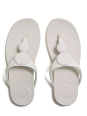 FitFlop Cream Solay Glossy-Disc Toe-Post Sandals - Image 1 of 3