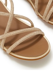 צבע כסף באפקט נוצץ - FitFlop Gracie Crystal Strappy Back Strap Sandals - תמונה 4 מתוך 4