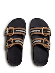 FitFlop Black Gen-FF Max Buckle Stripe Webbing Two Bar Slides - Image 4 of 5