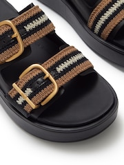 FitFlop Black Gen-FF Max Buckle Stripe Webbing Two Bar Slides - Image 5 of 5