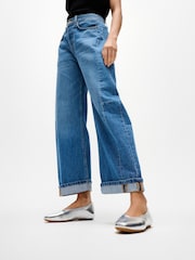 FitFlop Silver Delicato High-Cut Soft-Leather Ballet Flats - Image 1 of 6