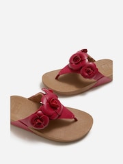 FitFlop Red Lulu Flower Toe-Post Sandals - Image 5 of 6