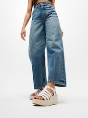 FitFlop White Platfforms Graphic Weave Leather Fisherman Sandals - Image 1 of 4