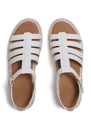 FitFlop White Platfforms Graphic Weave Leather Fisherman Sandals - Image 3 of 4