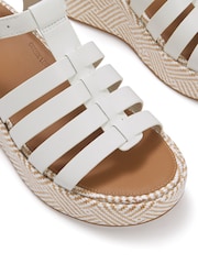 FitFlop White Platfforms Graphic Weave Leather Fisherman Sandals - Image 4 of 4