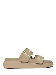 FitFlop Brown Gen-FF Buckle Two Bar Suede Slides - Image 3 of 5