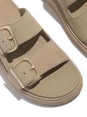 FitFlop Brown Gen-FF Buckle Two Bar Suede Slides - Image 5 of 5